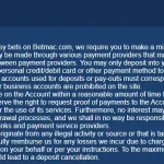 Betmac deposit cashier showing current funding options