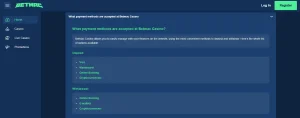 Current Betmac cashier payment method screen