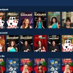 Current Betmac live casino lobby with dealer table categories